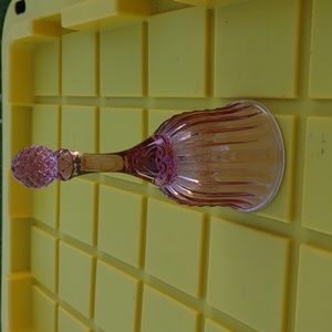 Vintage Fenton Bell pink art glass rose Rosalene ribbed decor accent deco